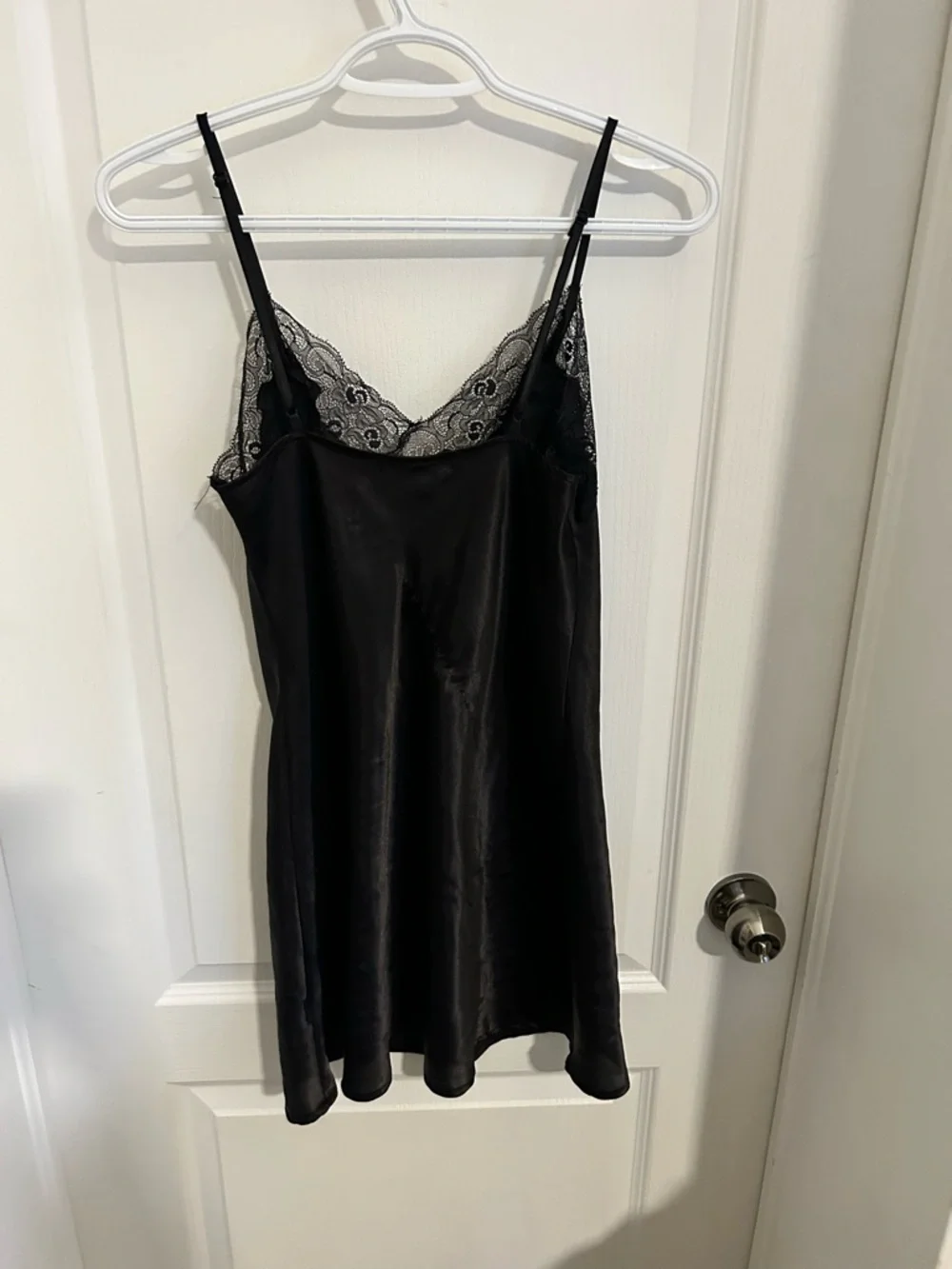 La SENZA Black Satin Lace-Trim Chemise - Picture 4 of 4